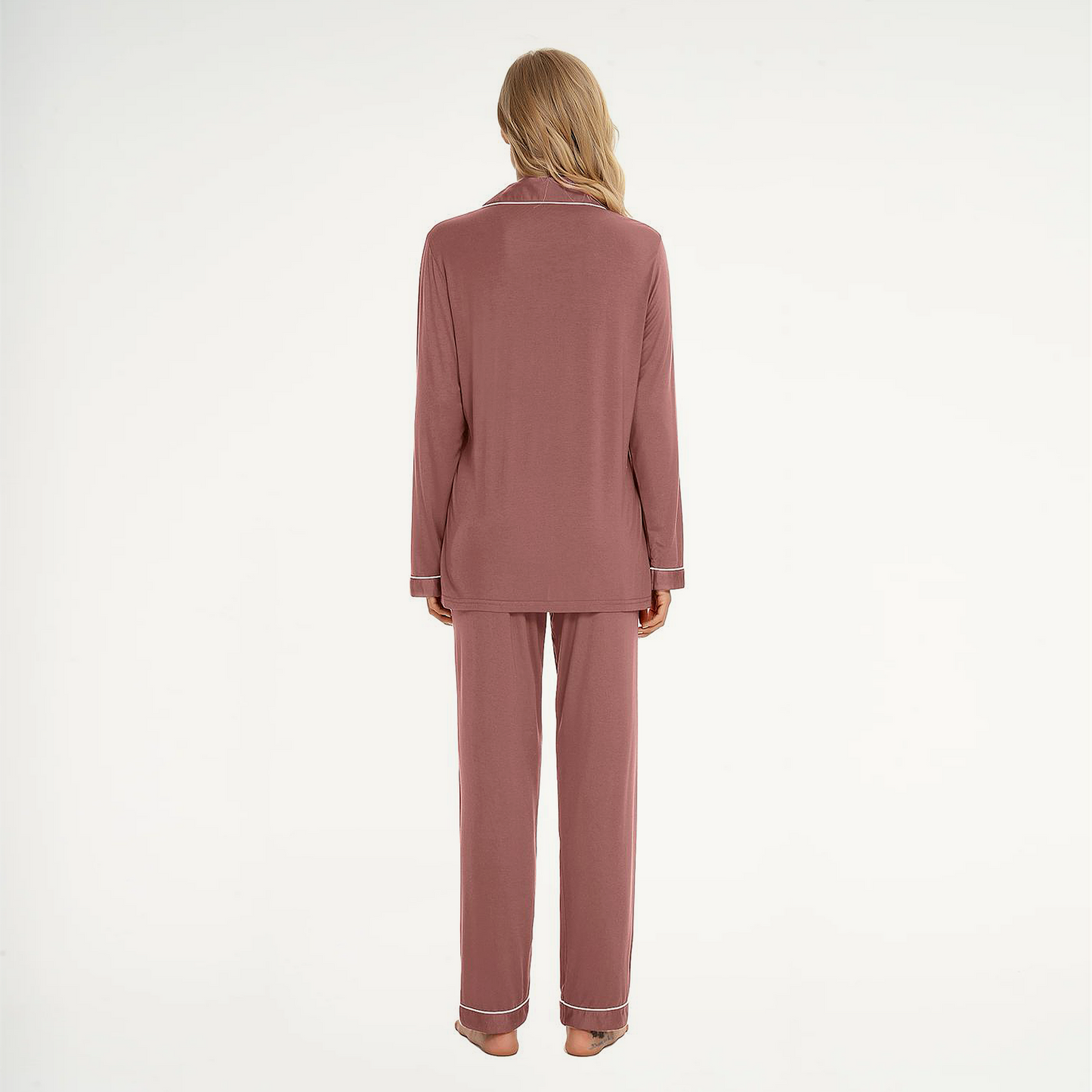 Bamboo Long Pyjama Set - Mocha