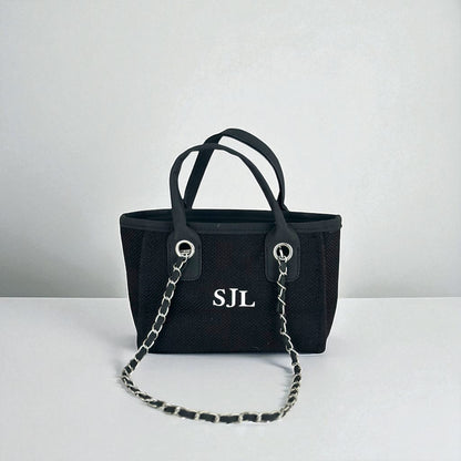 Personalised Mini Totebag Handbag With Initials