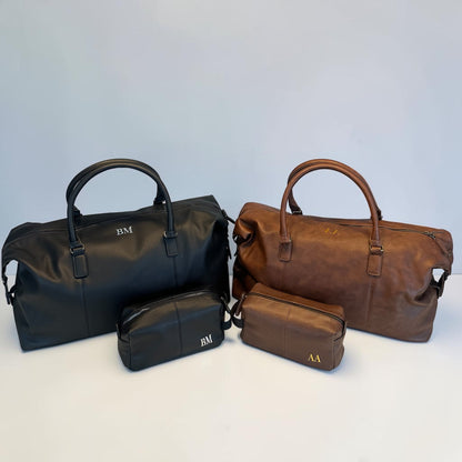 Personalised Men’s Leather Duffel Bag