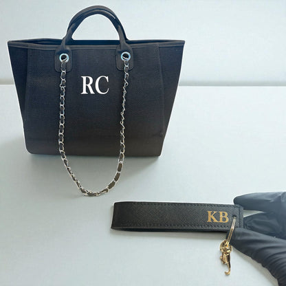 On the Go Set - Black Bag With Black Wristlet Gold Ring