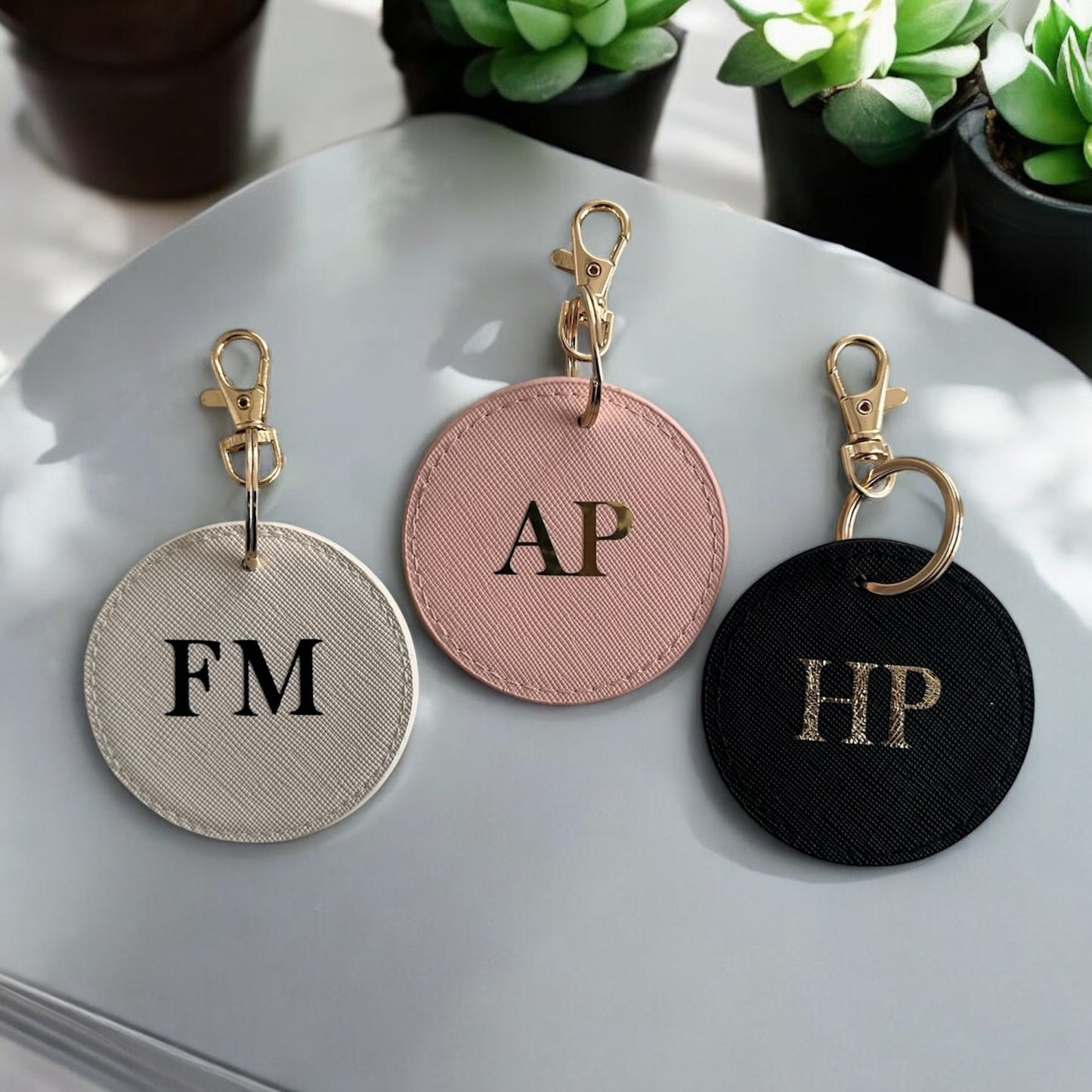 Personalised Round Keyring Keytag