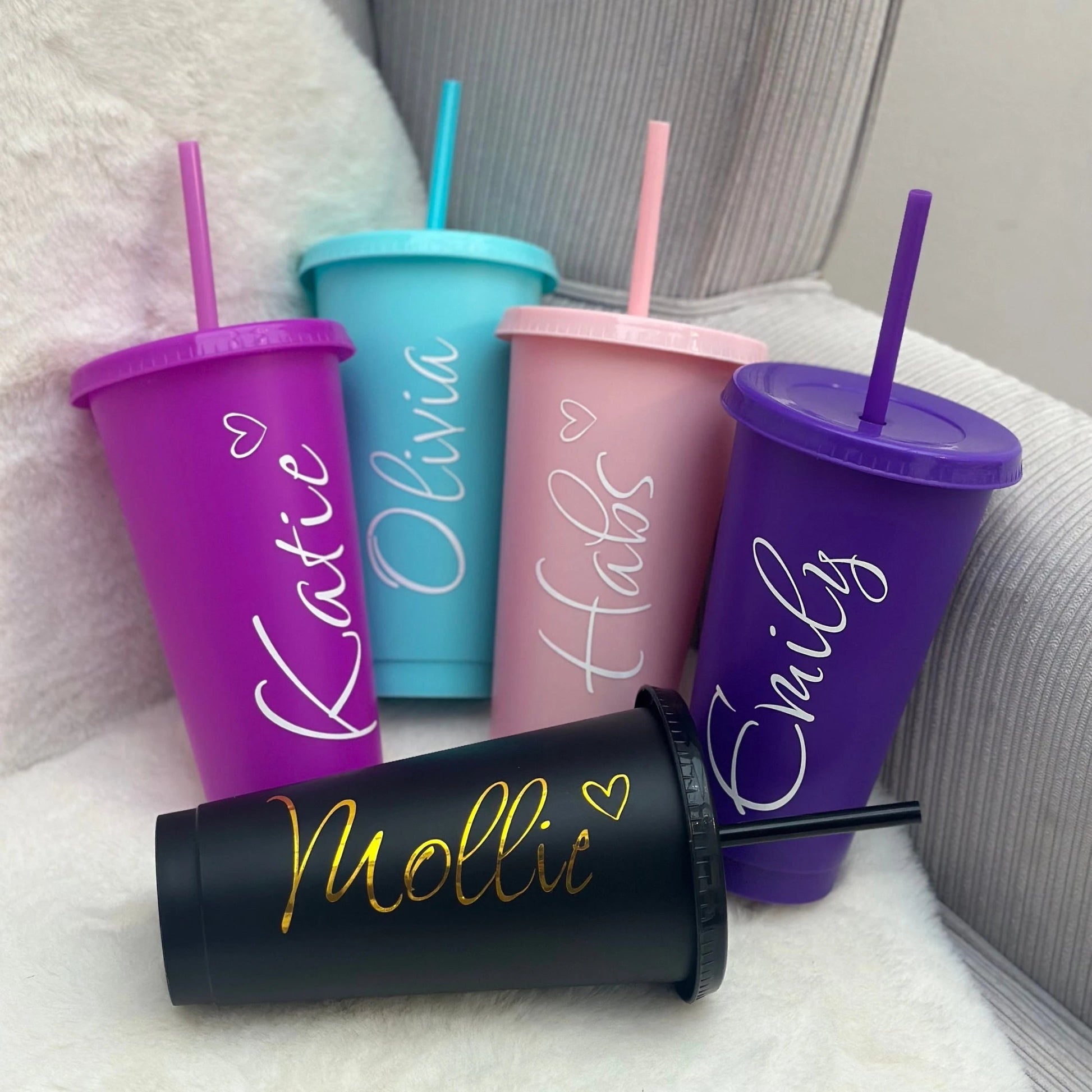Personalised 24oz 710ml Cold Cup with Straw & Lid | Custom Tumbler | - SeriouslyPersonal